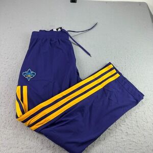 Charlotte Hornets Pants Mens 2XLT Purple Adidas Team Issued Snap Off Warm Up NBA